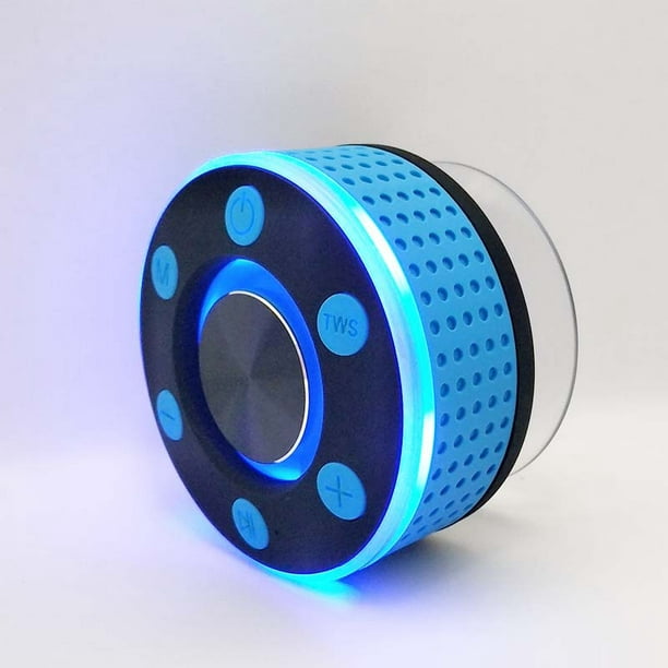 Enceinte Douche Bluetooth, Enceintes Bluetooth Étanche IPX6-7, Enceinte  Bluetooth Portables sans Fil, Haut-Parleur de Douche avec Ventouse  puissante, LED Lumière, HD 360° Stéréo, Radio FM, bleu 
