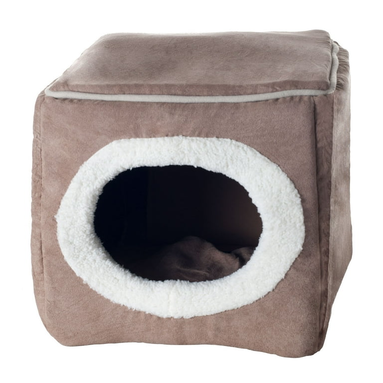 Petmaker Cozy Cave Pet Cat Bed Light Brown Walmart