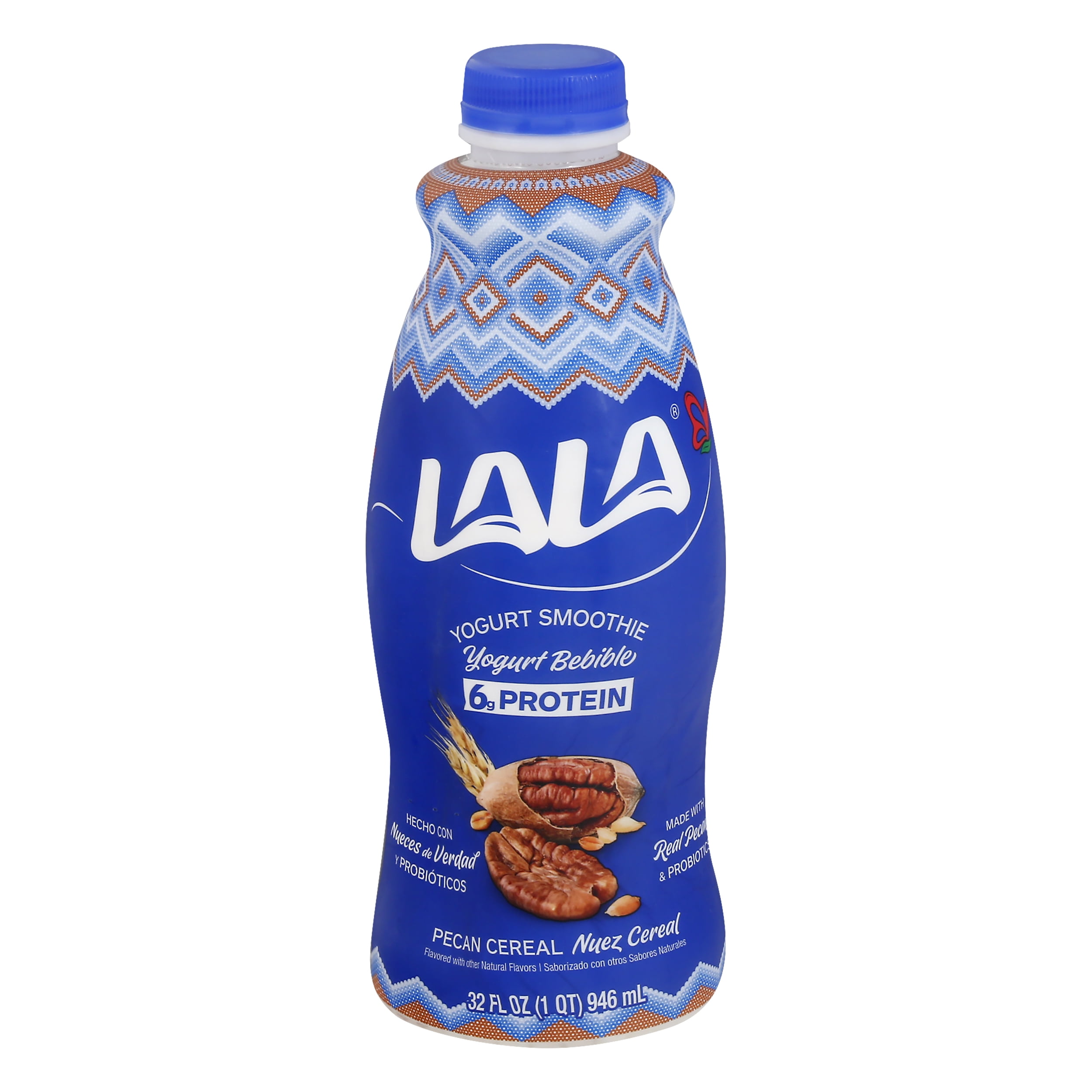 LALA Probiotic Yogurt Smoothie, Pecan Cereal, 32oz Bottle