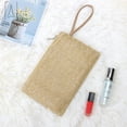 thumbnail image 6 of Gustave Women Fashion Handmade Straw Clutch Bag Zipper Wristlet Purse Beach Handbag Bohemian Straw Knitted Bag, Khaki, 6 of 8
