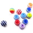 thumbnail image 4 of 200 piezas de cuentas redondas de rayas de resina coloridas, cuentas redondas de rayas de arcoíris para joyería, pulseras, collares, fabricación de llaveros (8mm) JFHHH pequeña, 4 of 5