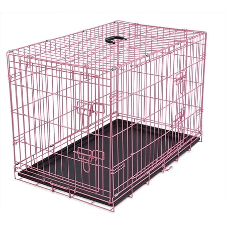 Internet's Best Wire Dog Kennel | Small (24 Inches) | Double Door Metal Steel Crates | Indoor Outdoor Pet Home | Folding and Collapsible Cage | (Best Bedding For Puppy Crate)