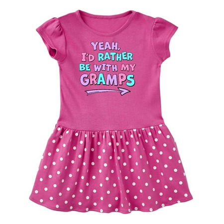

Inktastic Yeah I d Rather be with My Gramps in Pink Blue and Purple Gift Toddler Girl Dress