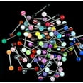 thumbnail image 3 of RXIRUCGD Rings 50PCS Colorful Stainless Steel Ball Barbell Tongue Rings Bars Piercing Cosmetic, 3 of 3