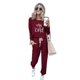 thumbnail image 2 of Conjunto Deportivo PRETTYGARDEN Top de Manga Larga y Pantalón Jogger Rojo Vino Talla L, 2 of 5