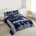 thumbnail image 3 of Homewish Football City Queen Comforter Set,Rugby Sport Game Bedding Sets,Deepblue Hemelt Bedding Comforter Set For Kids,Ultra Soft Home Decor Reversible,3 Pieces, 3 of 8