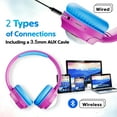 thumbnail image 4 of Contixo KB6 Audífonos Inalámbricos Bluetooth para Niños con Micrófono, Control de Volumen, Luces LED y Conexión 3.5mm, 4 of 8