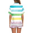 thumbnail image 4 of toraway Pyjama Organique pour Femmes Mode Imprimé Manches Courtes Col Rabattu Ensemble Deux Pièces Shorts L, 4 of 4