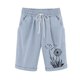 thumbnail image 1 of Pantalones Elásticos de la Cintura para las Mujeres Impresos Medias Pantalones Cortos, Bolsillos Casuales Poliéster para Toda la Temporada, 1 of 3