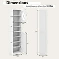 thumbnail image 3 of Costway 67" Tall Bathroom Cabinet Freestanding Storage Cabinet with 5 Adjustable Shelves White, 3 of 10