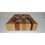 End Grain Cutting Board with Stainless Steel Tray
