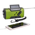 thumbnail image 1 of Radio de emergencia con manivela FM y AM, radio solar portátil multifunción para exteriores con batería externa de 2000 mAh, luz de lectura de 4 LED, linterna LED y alarma SOS, 1 of 5