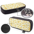 thumbnail image 4 of Lsque Banana Printed Big Capacity PU Leather Pencil Case Large Pencil Pouch Stationery Pen Bag Pencil Holder for Teen, 4 of 6
