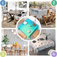 thumbnail image 4 of 42x42in(107x107cm) Square Tablecloth, Waterproof Polyester Table Cover, Wrinkle Resistant & Washable Fabric for Dining, Kitchen, Picnic, Abstract Geometry Print, 4 of 6