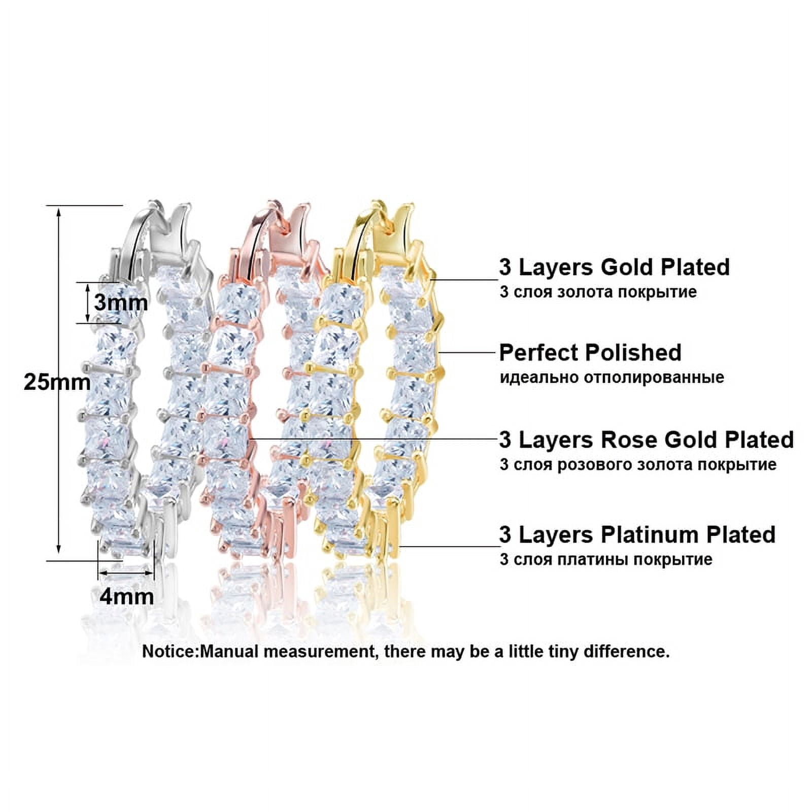 Hoop Earrings for Women Princess Cubic Zirconia White Gold Plated Ginger Lyne Collection
