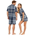 thumbnail image 5 of VV AVEORS Christmas Silk Pajamas For Men And Women Plaid Couples Pajamas Sets Long Short Sleeve Sleepwear Button Down Loungewear Pjs Sets White XL, 5 of 6