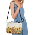 thumbnail image 6 of FOR U DESIGNS Sunflower Cat Bible Bags for Women Tote Reusable PU Leather Bible Case with Adjustable Strap Bible Study Tote Bag Personalized Book Organizer Bag for Bible Study Religious Size L, 6 of 7