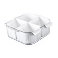 thumbnail image 2 of Cesta de drenaje dividida, bandeja de drenaje para ollas calientes, cesta de drenaje portátil para lavar vegetales, colador de alimentos para pícnic Blanco, 2 of 9