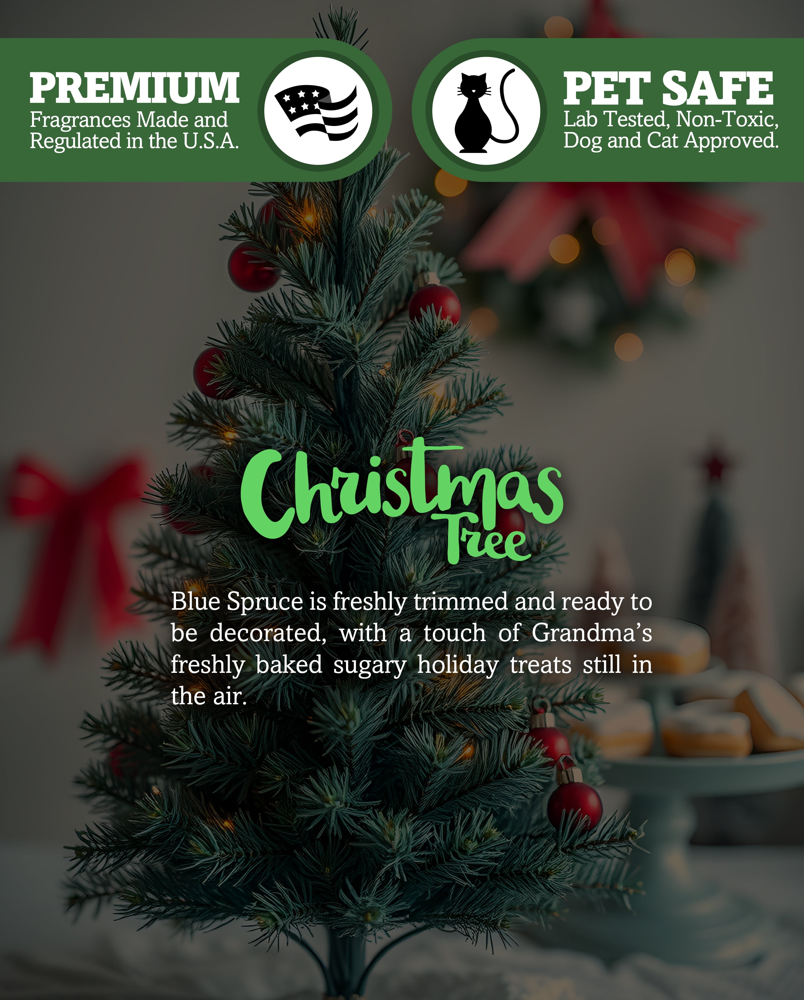 Christmas Tree All Natural 3 Wick Candle - Made with Responsibly Sourced Soy and Essential Fragrance Oils - Phthalate & Paraffin Free, Vegan, Non-Toxic