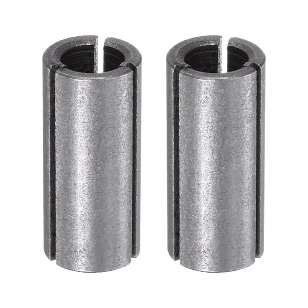 Adaptador de mandril de router Uxcell 1/2" a 1/4" de acero de resorte, convertidor de broca de grabado CNC, 2 piezas