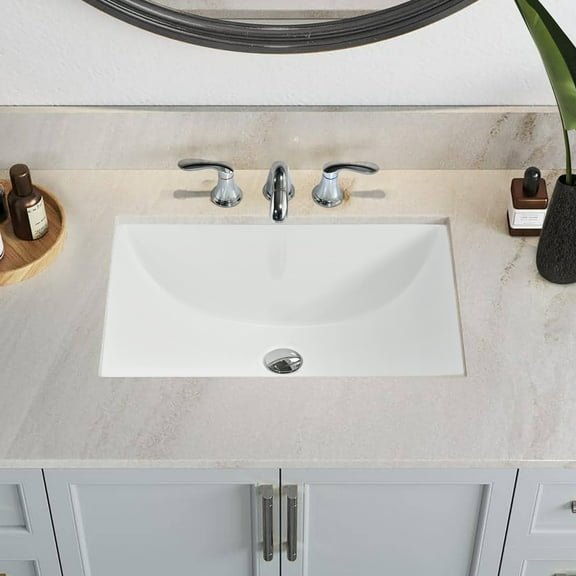 Vanityfair 20-3/10-inch Rectangle Ceramic Undermount Bathroom Sink with Overflow