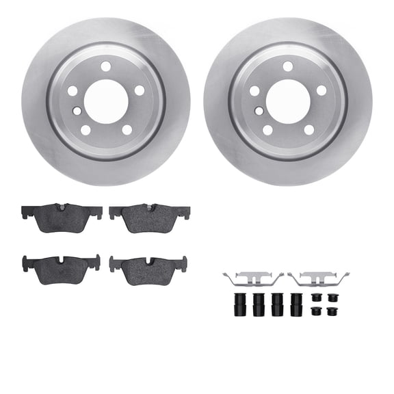 Dynamic Friction Company Rear Brake Rotors with 5000 Advanced Brake Pads includes Hardware 6512-31598