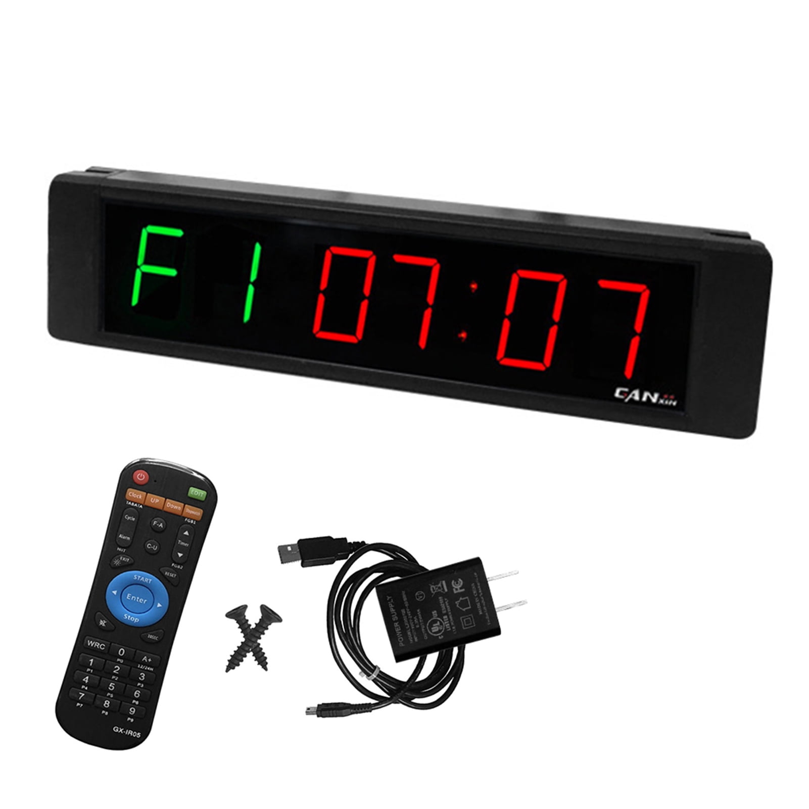Romacci Gym Timer Stopwatch With Remote Control Countdown Up Clock For Home Gym Fitness Training Led Interval Timer Clock With Wall Mount Brackets Walmart Com