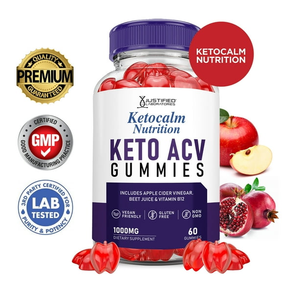 Keto Calm ACV Gummies 1000MG Dietary Supplement 60 Gummys
