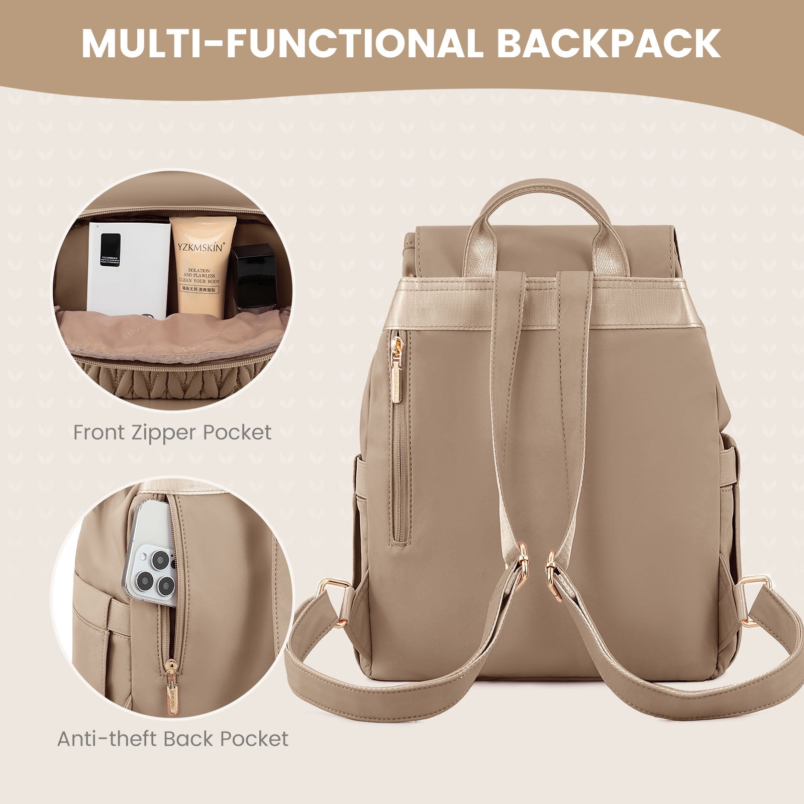 Lovevook Mini Backpack Purses for Women,Small Cute Backpack for Daily College Shopping Travel