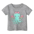 thumbnail image 2 of WOYY Big Girls T Shirt Cartoon Octopus Print Short Sleeve T Shirt Casual Sports Tshirt, 2 of 3