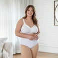 thumbnail image 4 of Women's Bestform 5006715 Satin Trim Wireless Cotton Unlined Cup Bra (White 38D), 4 of 6