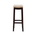 thumbnail image 6 of Linon Cessford 32" Backless Indoor Bar Stool, Dark Walnut and Beige Linen Fabric, Includes 1 Stool, 6 of 10