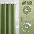 thumbnail image 2 of Unique Bargains Solid Color Linen-Like Shower Curtain with Hooks Green 71"W x 71"L, 2 of 5