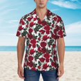 thumbnail image 4 of Lsque Rose Flowers pattern Hawaiian Shirt for Men, Unisex Summer Beach Casual Short Sleeve Button Down Shirts-Small, 4 of 9