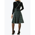 thumbnail image 3 of MODA NOVA Plaid Midi Suspender Skirt for Juniors Tartan Pinafore Overall Dress Green L, 3 of 5