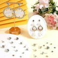 thumbnail image 4 of 1 Box 160Pcs 4mm 5mm 6mm 8mm Rhinestone Earring Post Stud Earring with Loop 160Pcs Brass Butterfly Ear Backs Alloy Earring Posts Findings for Jewelry Making Supplies DIY Dangle Earrings Colorful, 4 of 9
