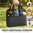 thumbnail image 6 of 6 Cup Drink Carrier for Delivery, Felt Reusable Coffee Cup Holder Bag, Portable Beverage Caddy with Handle for Car Travel, Grey, 6 of 8