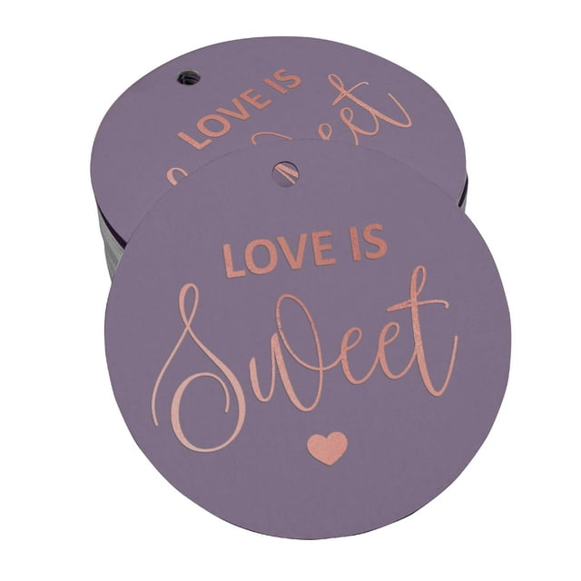 Inkdotpot Étiquettes de Mariage en Feuille d'Or Rose Véritable, 50 Pcs