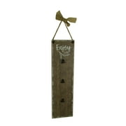 Rustic Wood Enjoy Life Vertical Hanging Memo Board with 3 Clips