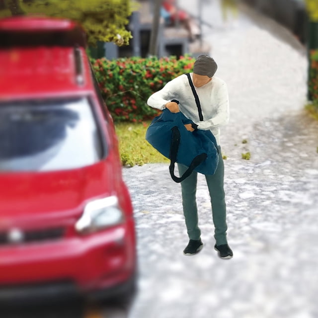Diorama Coleccionable Fitness Hombre Mujer Calle Tren Carretera 1/64 Hugo Figuras de muñecas en miniatura