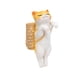 thumbnail image 5 of Estatua de gato colgante, adorno resistente para acuario, ideal para macetas, cercas y paisajismo. Gato naranja, 5 of 9