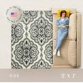 thumbnail image 3 of Maples Rugs Vivian Transitional Medallion Grey Non Slip Indoor Area Rug, 5' x 7', 3 of 8