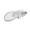 thumbnail image 3 of Miluxas Vintage Slip On Loafers Walking Shoes Retro Soft Comfortable Leather Wide Round Toe Wedge Low Heels Slip On Flats Casual Dress Flats White 9.5(43), 3 of 9