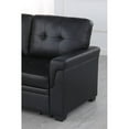 thumbnail image 4 of Bowery Hill Black Vegan Faux Leather Reversible Sleeper Sofa with Storage Chaise, 4 of 10