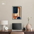 thumbnail image 3 of Blue With Cream Canvas Midcentury Abstract Wall Art by Art Remedy, Black Frame, 16" x 24", 3 of 7
