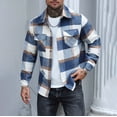 thumbnail image 6 of Rvwovn Men's Flannel Shirt Jacket Plaid Wool Blend Flap Pockets Casual Button-Up Shacket, 6 of 8
