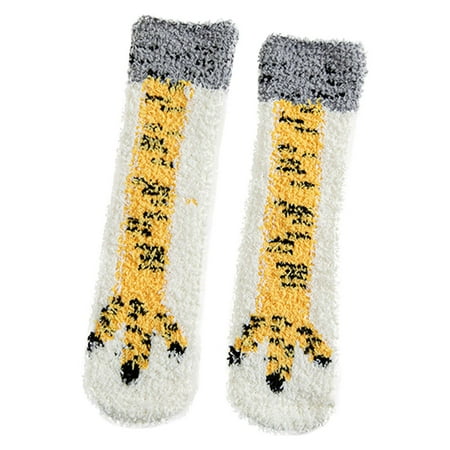 

Frehsky knee high socks Women Coral Socks Women Autumn And Winter Tube Socks Sleep Socks Cute Home Thick Stockings Yellow