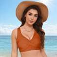 thumbnail image 7 of HCNTES Push Up Bikini Top for Women U Wired Wide Straps Swimsuit Tops Scoop Neck Padded Lace Up Back Bathing Suit Top Only(XL,a66-Orange), 7 of 7