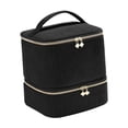 thumbnail image 3 of Bolsa organizadora de esmaltes de uñas, estuche de portátil a prueba de polvo, bolso organizador para herramientas de manicura y pintalabios. Negro, 3 of 8