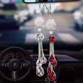thumbnail image 2 of Adorno para coche con cristales brillantes, colgante para interior, color rojo, 2 of 4